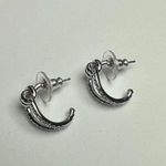 Swavorski Swarovski Crystal Silver Tone Pave Half Hoop Pierced Earrings (Swan Signed) Photo 12