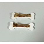 White Dog Bone Bones 2 Piece Set Pair Hair Clip Clips Accessory 🦴 Photo 2