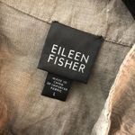 Eileen Fisher Womens Jacket Rumpled Cotton Steel Cinch Tie Waist Pockets Brown L Photo 2