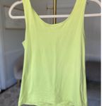 Chico's Chico’s Fitted Tank Top Neon Lime Green Tropical Vibrant Resort Athleisure Comfy Photo 2