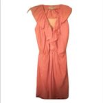 Amanda Uprichard SILK RUFFLE HALTER PEACH PINK SOFT GIRL DRESS FAUX WRAP FRONT Photo 5