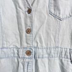 ZARA  Women’s Blue Denim Cotton‎ Linen Blend Jumpsuit Size Medium Photo 4