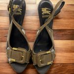 Burberry Leather Nova Check Canvas Slingback Pumps 38 Photo 2