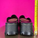 MIA Black Leather Wide Strap Lug Sole Platform Slip-On Sandal Sz 7 - 90s Y2K Photo 3