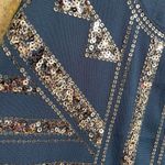 EXPRESS  Navy Blue Silver Sequin Stretchy Modal Tanktop, M Photo 4