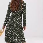 Wild Honey medium plunge v-neck dark green floral print long sleeve mini dress Photo 3