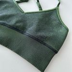 Alo Sports Bra Womens Small Yoga Seamless illusion Movement Strappy Back Gym Green Photo 4