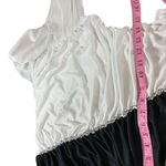 VINTAGE 1980S 90S Black + White Draped Cruella Deville style Dress M L Size M Photo 5