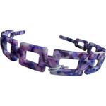 Draper James NWT Womens Chain Link High Fashion Headband in Purple Tortoise Photo 3