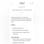 NWT PLUSH Ultra Soft Jersey PJ and Eye Mask Set Photo 2