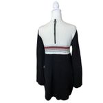 Free People Colorblock Sweater Dress Medium Knit Neutral Black Linen Cotton Photo 9