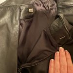 flare leg genuine leather pants (petite) Black Size 29 Photo 7
