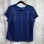 The Limited  Royal Blue Embroidered Top Photo 0