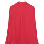 EXPRESS The Portofino Shirt Bright Pink Long Sleeve Button Down Blouse XS Barbie Photo 1