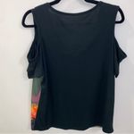 Disney Parks Alice in Wonderland Sequin Cold Shoulder Black Top Size Large Photo 3