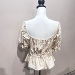 Antonio Melani Crop Peplum Blouse Women’s Large Angel Sateen Cottagecore Western Photo 6