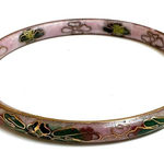 Purple floral Cloisonné bangle bracelet Photo 0