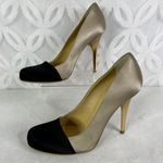 Stella McCartney Two Colors Satin Pumps Golden Metallic Photo 6