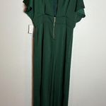 Alexia Admor NWT  Wide-Leg Satin Jumpsuit Dark Green Photo 6