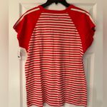 Current/Elliott Current Elliott The Saturday Raglan Tee Women’s Red & White Size Large Photo 3