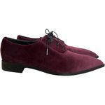 L'Agence L’AGENCE Velvet Pointed Toe Oxfords in Burgundy Size 6 Photo 4