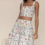 Avec Les Filles  Multicolor butterfly printed gathered Skirt tea party size xs Photo 0