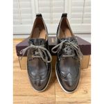 Johnston & Murphy  Women's Mitzi Wedge Derby Pewter Metallic Loafers Size 6 NIB Photo 4