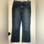 Paige Jeans Colette Crop Flare Blue Distressed Bottom Faded Size 30 Pre-owned Photo 1