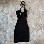 Black Tie Neck Halter Dress Photo 3