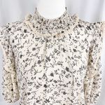 Bishop and Young New Floral Print Ruffle Smocked High Neck Top Isabel Ivory Photo 4