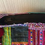 PATCHWORK BOHO SLING STYLE CROSSBODY COLORED PATCHES WITH RED BALL TASSELS Photo 6