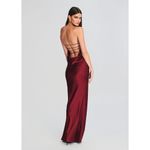retrofete Keaton Silk Strapless Dress Cabernet Womens Size XS Red Photo 5