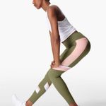 Sweaty Betty Power Block Gym Leggings Sage & Pink Colorblock Women's Size XS Photo 1
