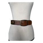 Artisan Brown Cowhide Leather Belt with Textured Surface and Classic Design Photo 6
