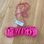 Boohoo Woven Halter Bralette in Candy Pink Size US2 Photo 3