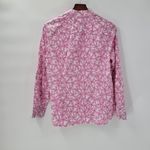 Talbots Womens Starfish Shirt Large Pink White Button Down Long Sleeve Beach Photo 2