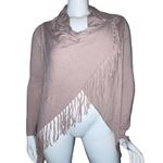 Lovestitch Overlap Long Sleeve Fringe Cardigan Photo 5