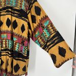 Jane Ashley VTG  Gauze Top Blouse Button 3/4 Sleeves Beaded Western Aztec Artwear Photo 6