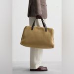 ZARA NWT  100% Leather Suede Women's / Men’s Duffel Weekender Bag Photo 13