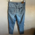 American Eagle AEO Next Level Stretch Highest Rise Jegging Crop Raw Hem Denim Jeans Photo 5