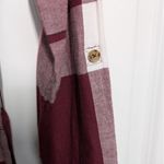 SO Plaid Shirt Dress Long Sleeve Roll Tab Sleeves Red Burgundy with Pockets Small Photo 6