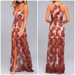 Anthropologie  Finders Keepers Spectral Burgundy Lace Maxi Dress Size XS Photo 1