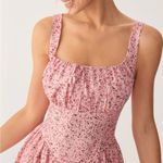 Rihoas Pink Floral Ruched Corset Slip Mini Dress Photo 1