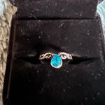 Women’s Stainless Steel Silver Pinky Ring Blue Photo 1
