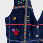 Petite Sophisticate Vintage Embroidered Cotton Vest Floral Patchwork 1990s M Photo 1