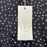 VICI  Polka Dot Ruched Mini Dress Long Puff Sleeve Black White NEW Womens Medium Photo 8
