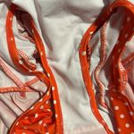 Unbranded woman’s Orange White small Polka Dot ruffle Swimsuit size large Photo 2