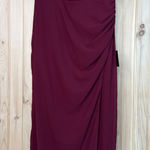Lulus NWT  Glamorous Disposition Burgundy Ruched Maxi Dress Bridesmaid Gala Sz L Photo 0