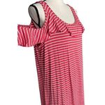 Max Studio NWT  Red Striped Cold Shoulder Sundress Size L Photo 5