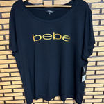 Bebe Black And Gold Tee Size 2X Photo 0